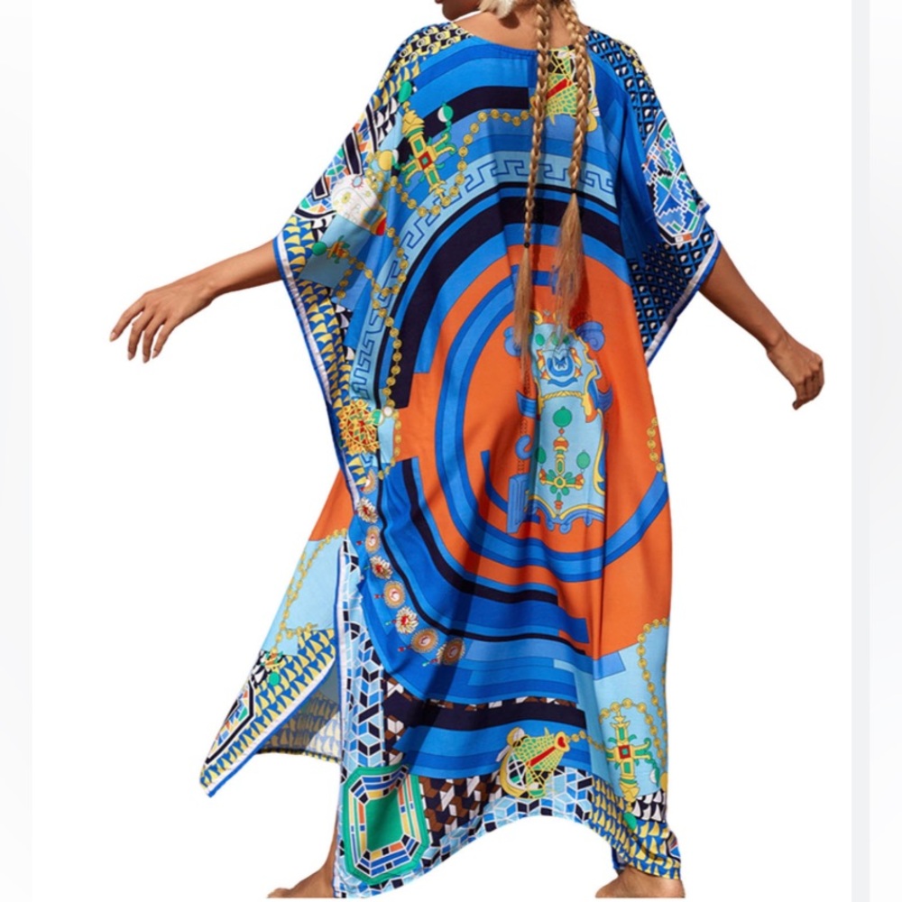 Colorful Kaftan Beach Cover Up Dress - Picture 14 of 14